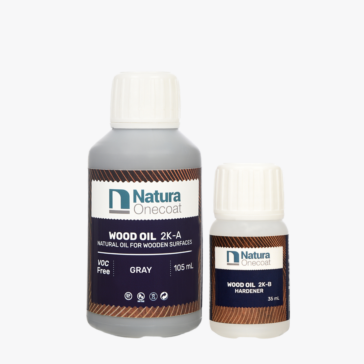Natura Onecoat Houtolie 2K Grijs 140 mL