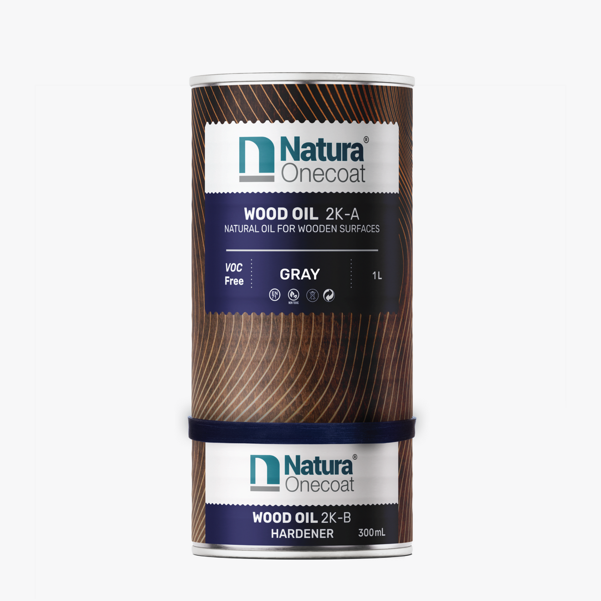 Natura Onecoat Houtolie 2K Grijs 1,3 L