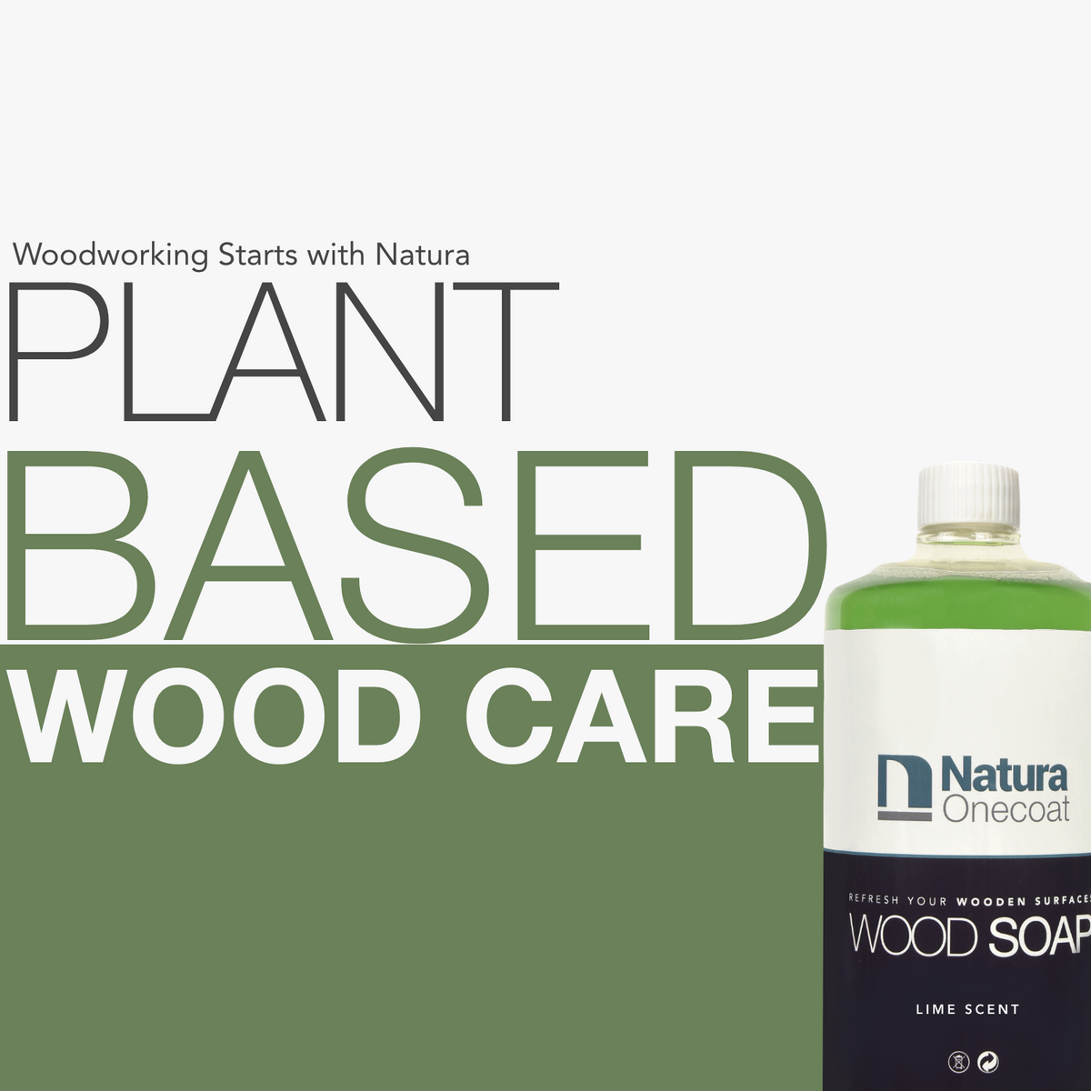 Natura Onecoat Wood Soap, Lime, 1L