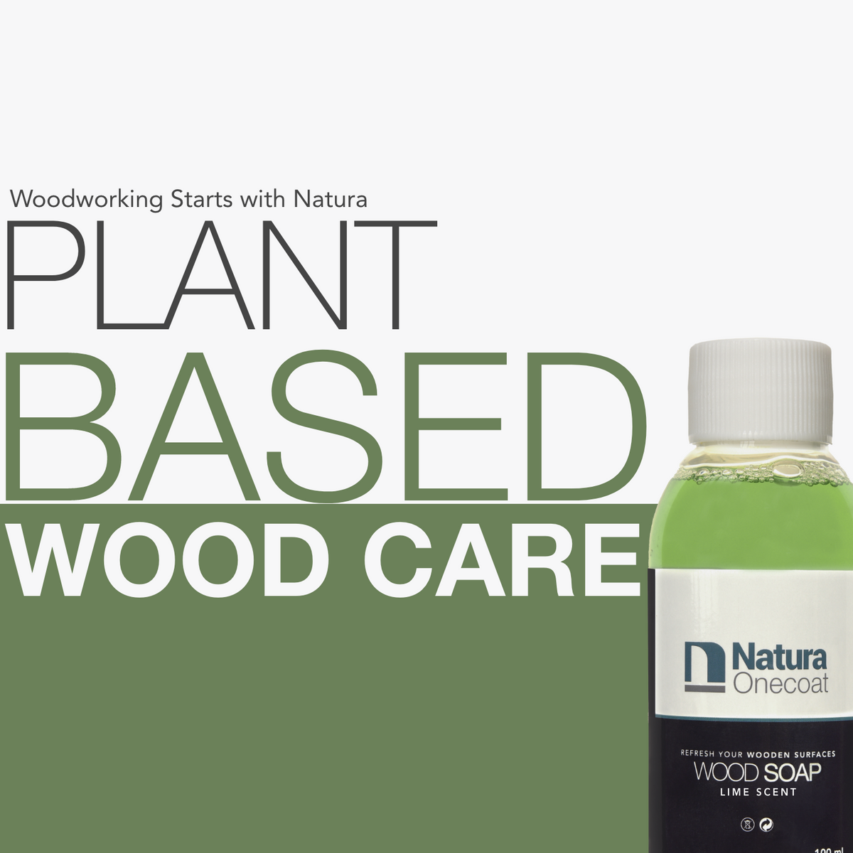 Natura Onecoat Wood Soap, Lime, 100 mL