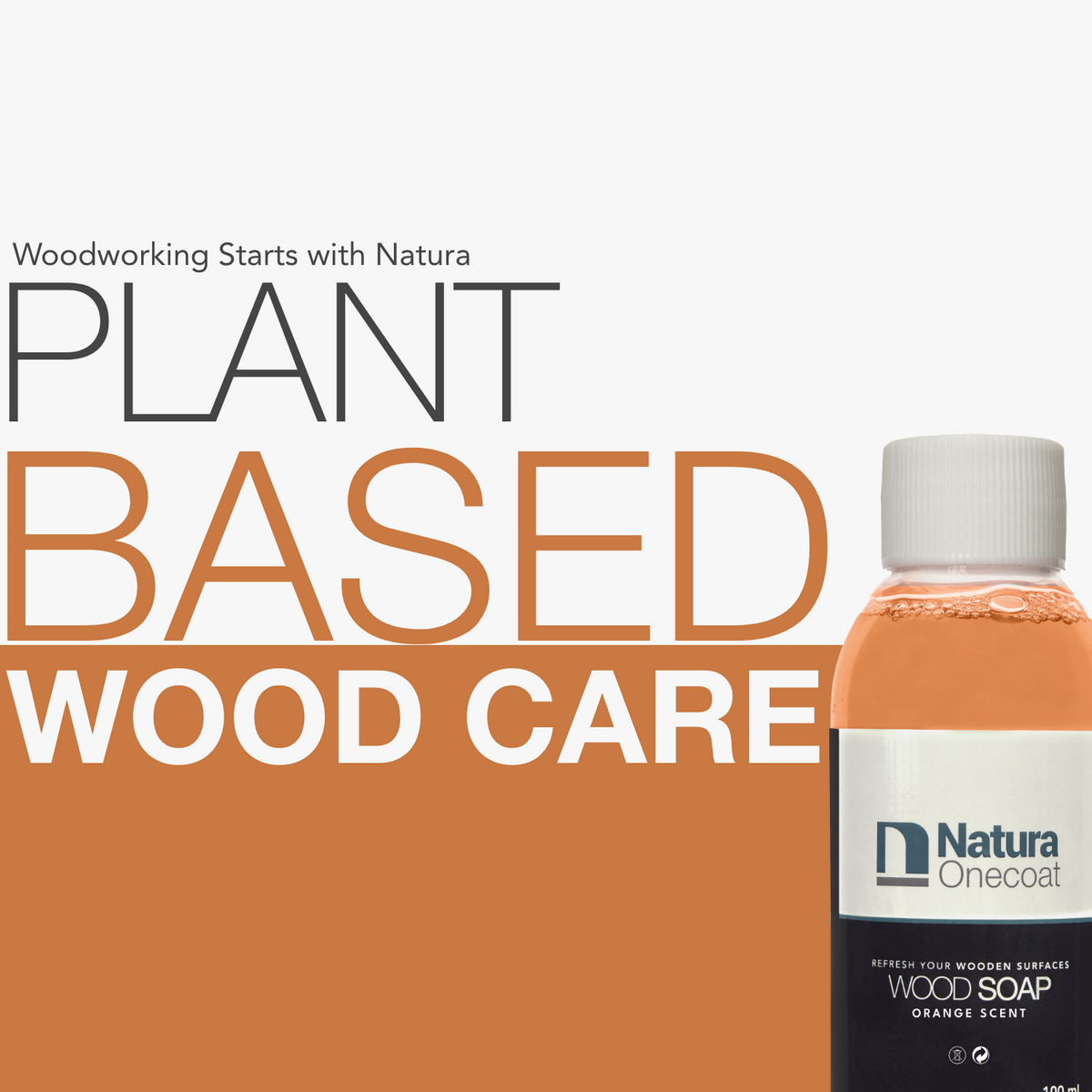 Natura Onecoat Wood Soap, Orange, 100 ml