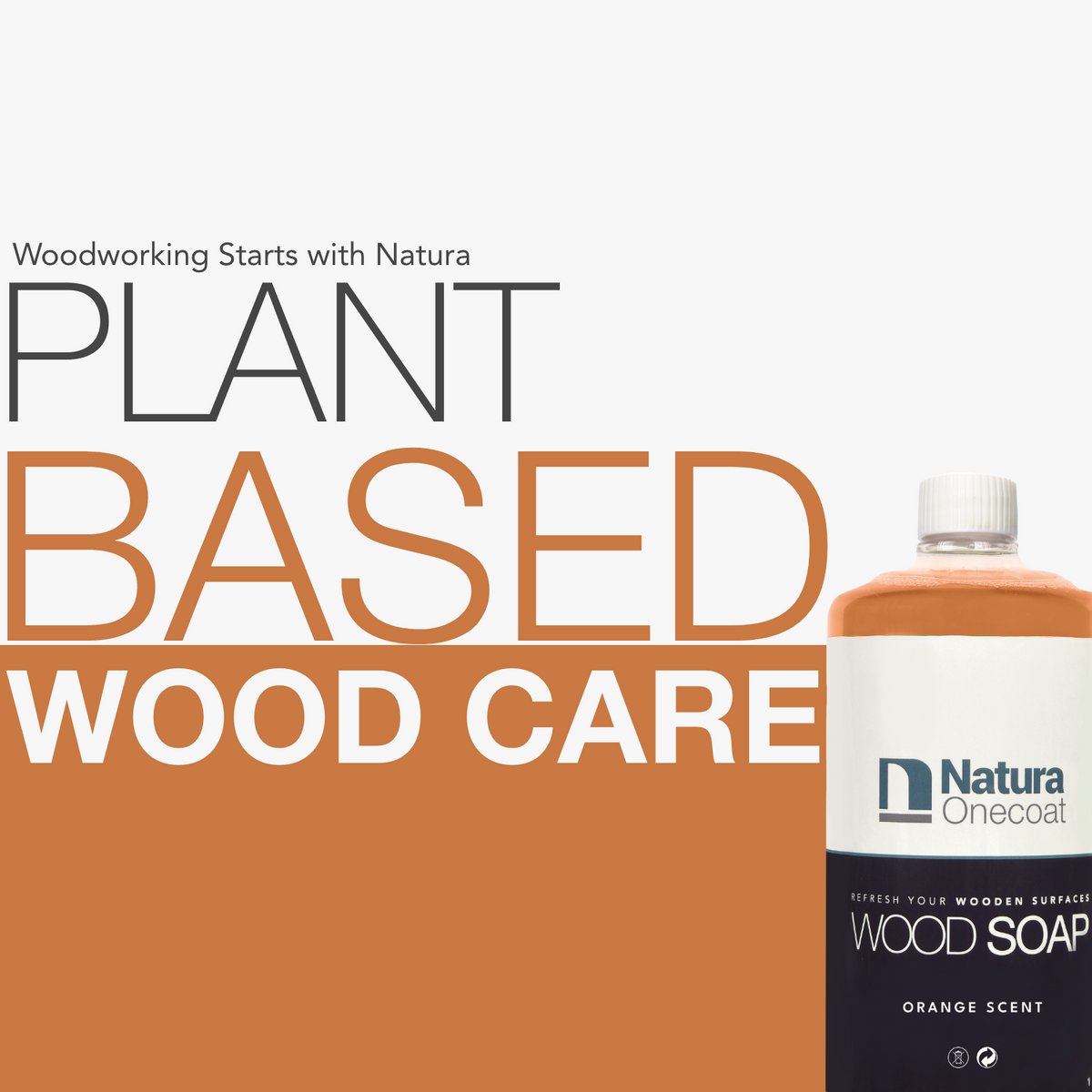 Natura Onecoat Wood Soap, Orange, 1L