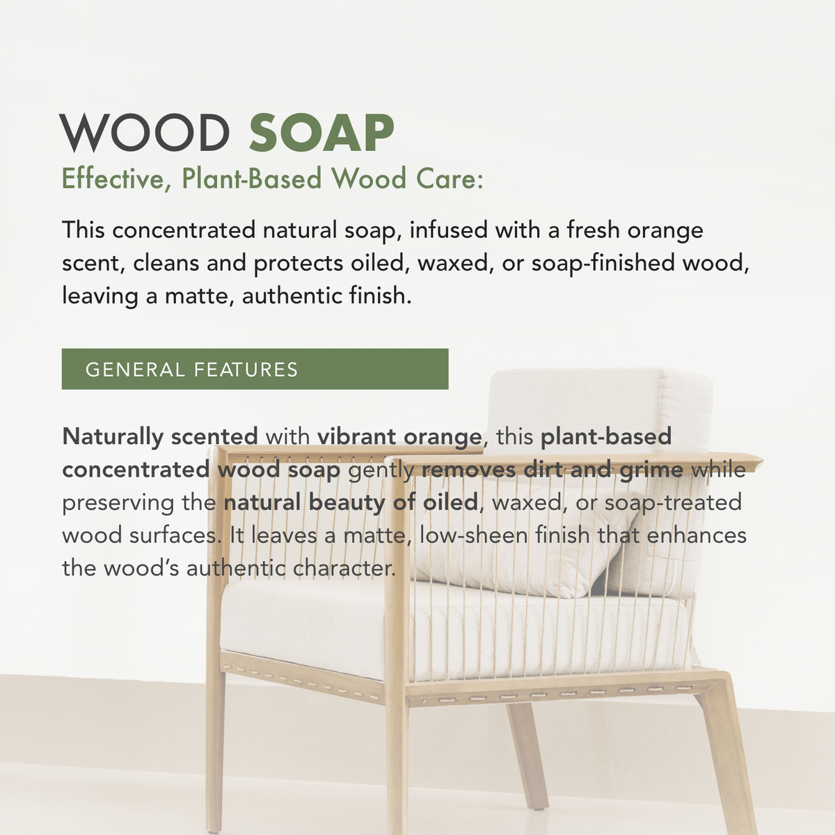Natura Onecoat Wood Soap, Lime, 1L